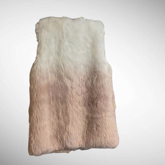INC International Concepts Vest Women’s Size S/M Pink White Soft Faux-Fur Ombre - Picture 7 of 8